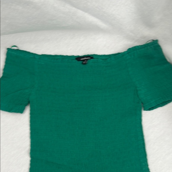 Ambiance Green Off-Shoulder Crop Top - Picture 5 of 5
